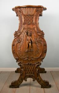 Walnut Carved Bust Stand Pedestal